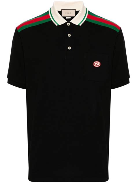 gucci polo small|Cotton polo shirt with Interlocking G in red .